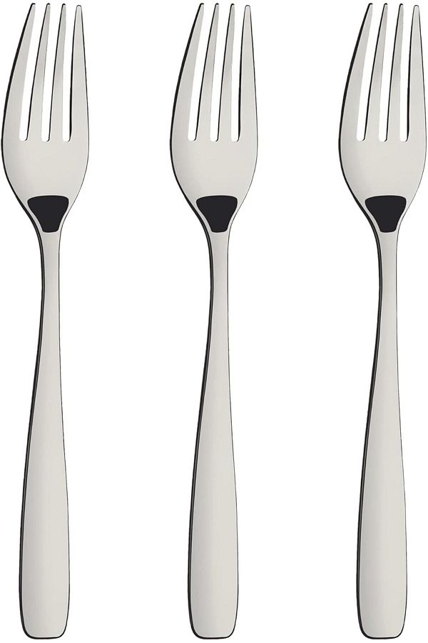 TRAMONTINA-Since 1911, Made In Brazil - Amazona 3 Pieces Stainless Steel Dessert Forks With High Gloss Finish 1