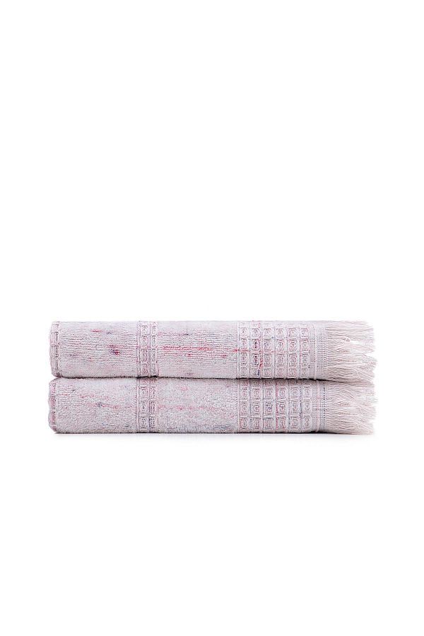 Ecocotton-Maia Set of 2 Hand and Face Towels 100% Organic Cotton Inject Powder 50x90 Cm 1