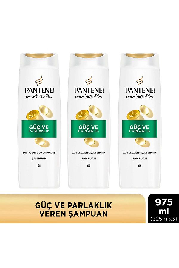 Pantene-Strength and Shine Shampoo 325ml X3 Pieces 1