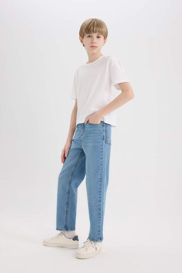 DeFacto-New Season Boy's Loose Fit Straight Leg Basic Straight Jean Trousers 1
