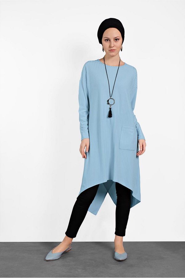 Alvina-Tunic with Asymmetrical Cuts and Pocket Detail 4448 1
