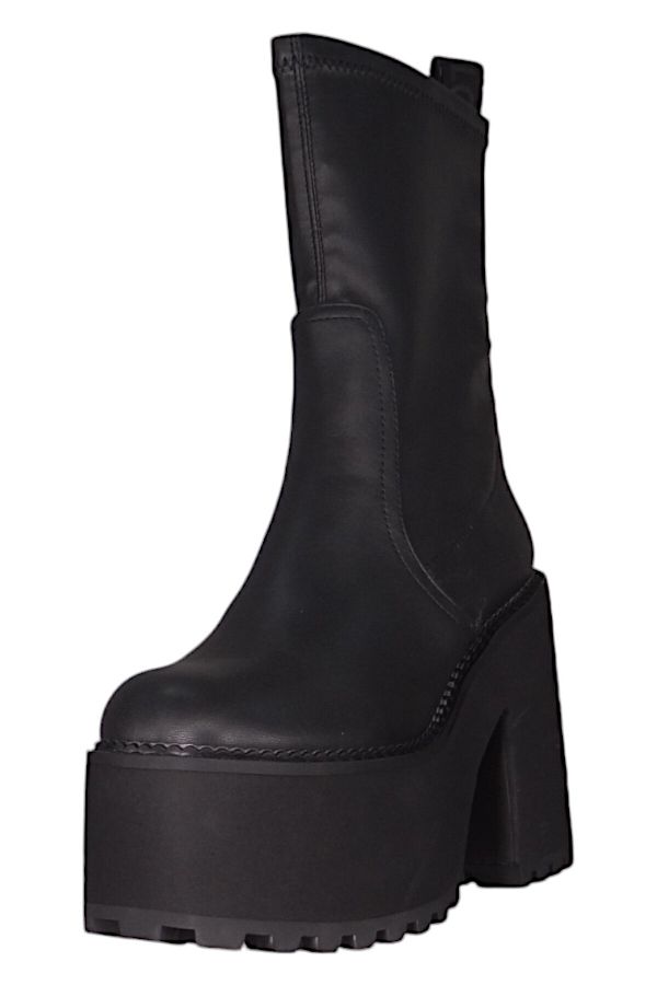 Buffalo-Damen Elegante Stiefelette Killah Sock Boot 1622376 Schwarz Black Kunstleder 1
