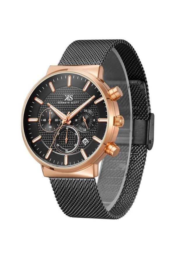 Kenneth Scott-Men Multi Function Black Dial Watch - K22133-KMBB 1