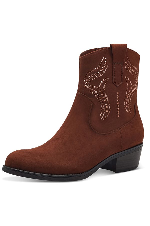 Marco Tozzi-Damen Elegante Stiefelette Western 2-25323-43 Braun 376 Nut Textil 1
