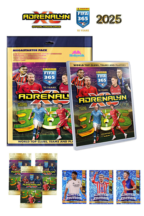 hediyecik FIFA 365 Adrenalyn XL 2025 Futbolcu Kartları Albümü Set