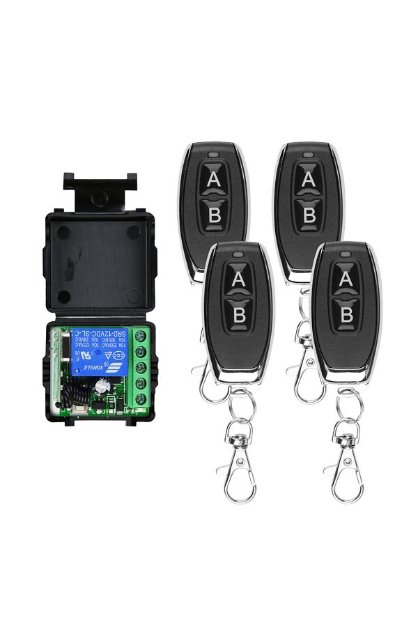 Choice3-1receiver 4remote 433Mhz Remote Control Wireless Switch DC 12V 1CH RF 10A Relay Receiver and 2CH Tra 1