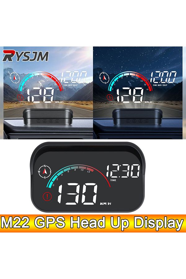 RYSJM-AD M22 GPS HUD For All Cars Head Up Display Universal Digital GPS Speedometer LCD Projection On G... 1