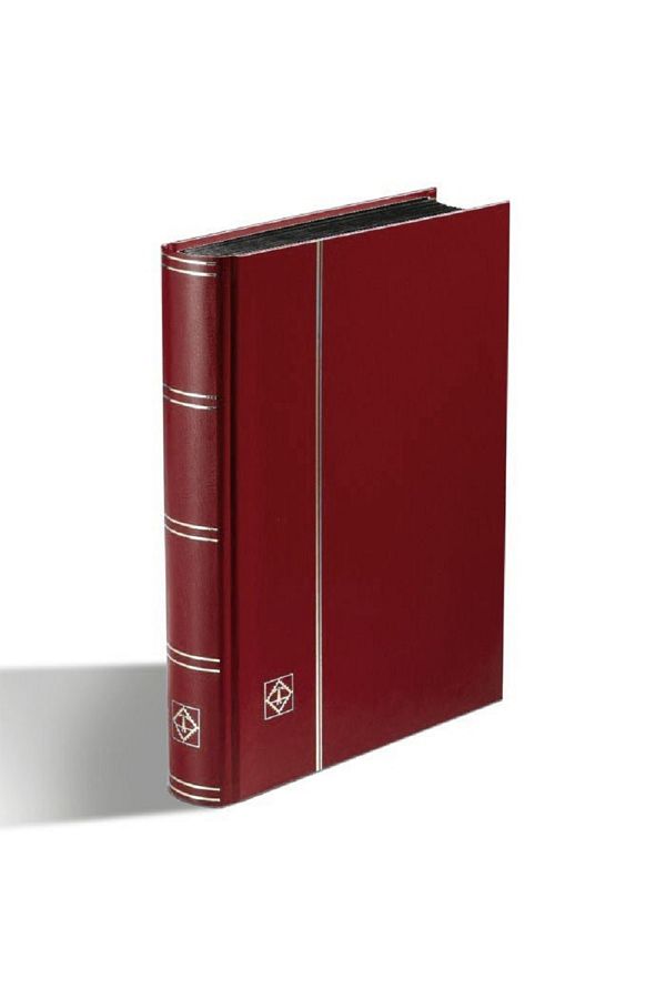 Leuchtturm-Stamp Notebook, Basic, Black Background, 64 Pages, A4 Size, Red Cover 1
