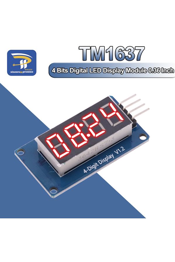 Choice-1pcs TM1637 4 Bits Digital LED Display Module For arduino 7 Segment 0.36Inch Clock RED Anode Tube... 1