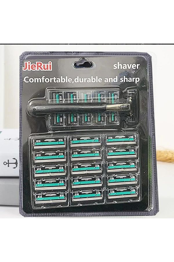 Choice-Black Double Razor Blades Replaceable Heads Old Manual Fine Razor Men's Shaving Razor 1 Blade Frame 1