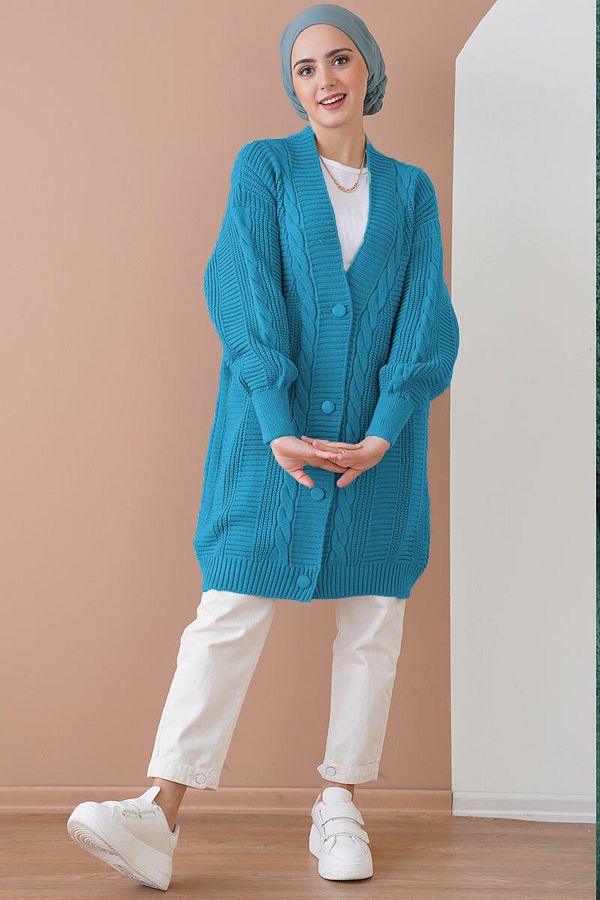 Bigdart-15768 Ζακέτα Πλεκτά Hijab - B.Blue 1