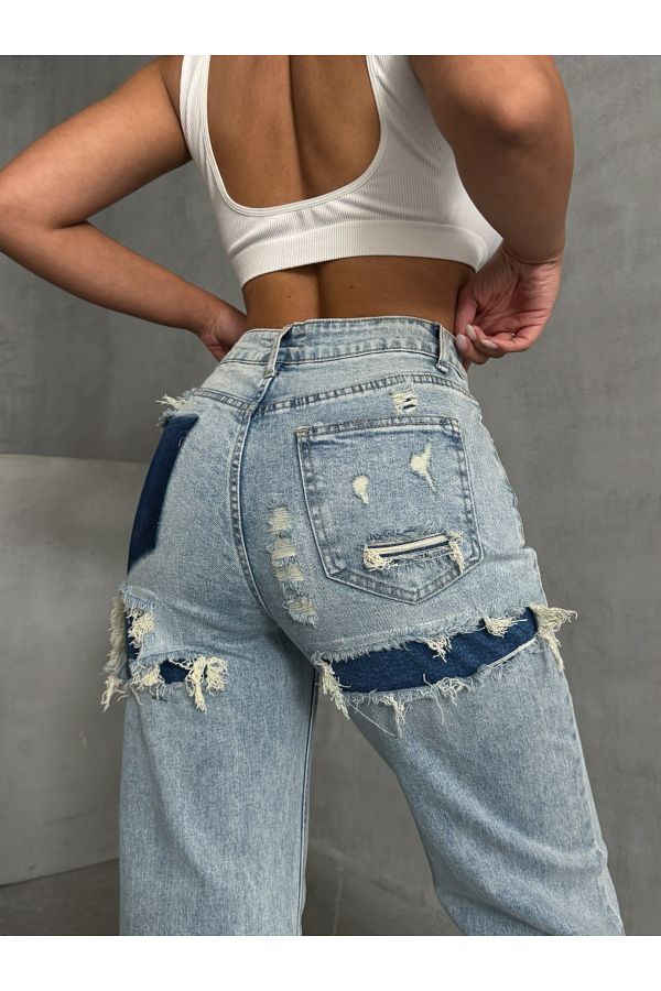 ADA MODA-Flared jeans with back rips, S 1