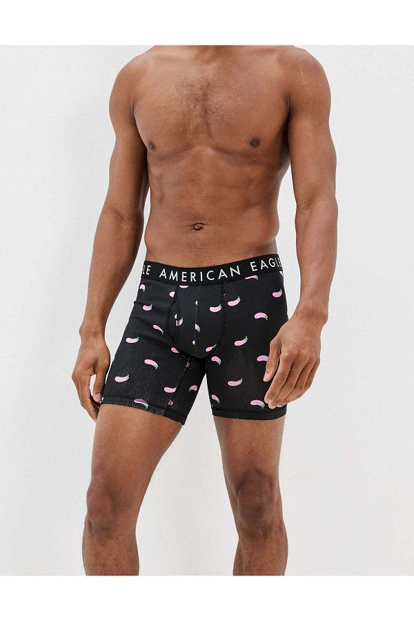 AMERICAN EAGLE-سروال بوكسر كلاسيكي من AEO باذنجان مقاس 6 بوصات 1