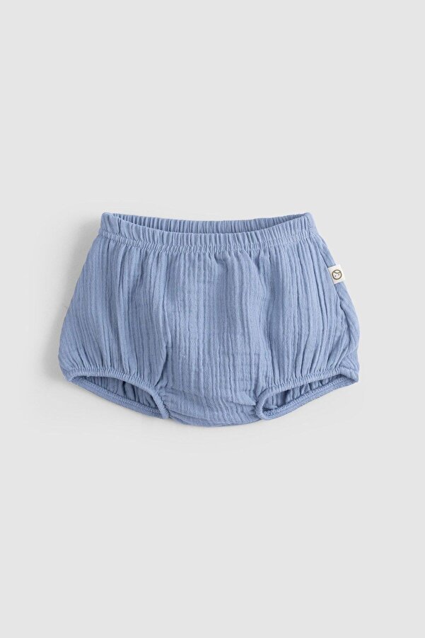 Little Gusto Organik Pamuk Müslin Bebek Mavi Bloomer (Külot)