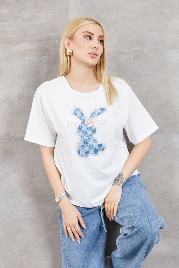 DPARİS-Stoned Rabbit Printed T-Shirt 1