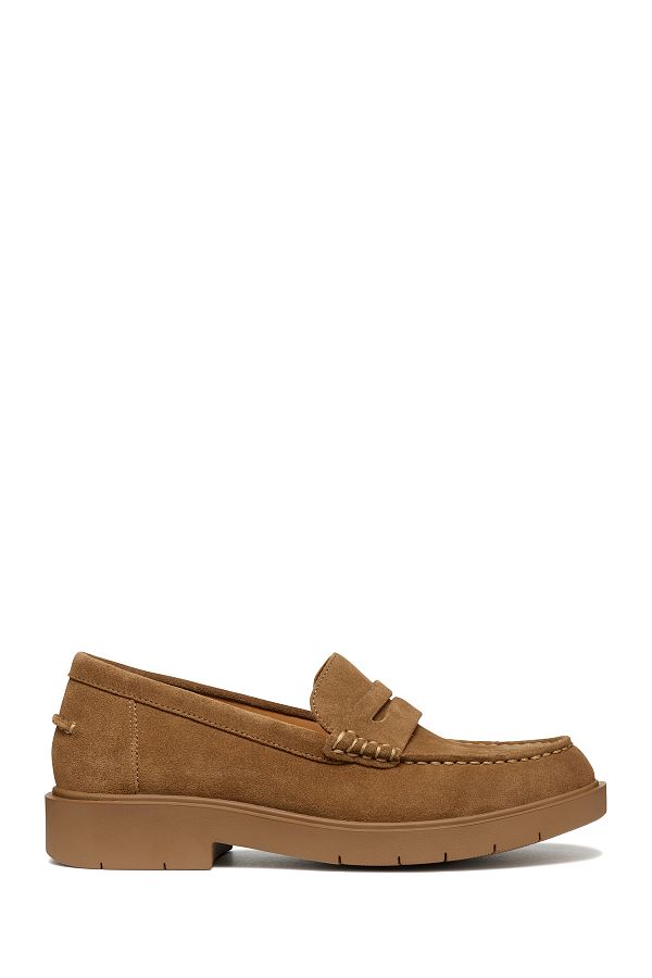 Geox-Loafer pentru femei din piele intoarsa maronie - Spherica Ec1, D25QRA00022C6372 1