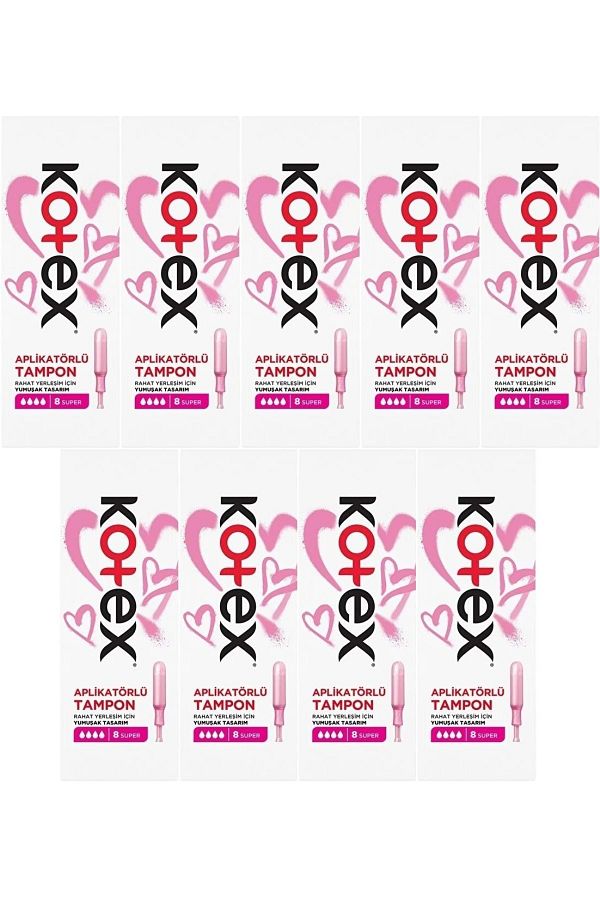 Kotex-Tampon Super 72 Set with Applicator (9Pk*8) 1