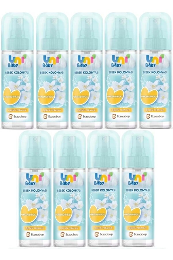 Uni Baby Bebek Kolonyası 150ml Nemlendiricili/çiçeksi Ferahlık (9 LU SET)