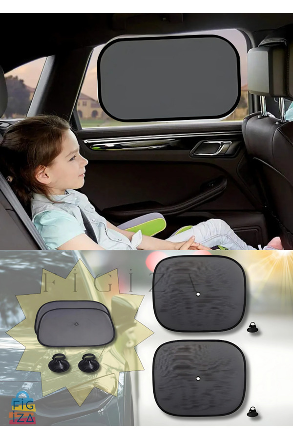 figiza Araba Yan Camlar Vantuzlu Güneşlik Uv Koruma Araç Bebek Emzirme Gölgelik, Sineklik (2 PARÇA)