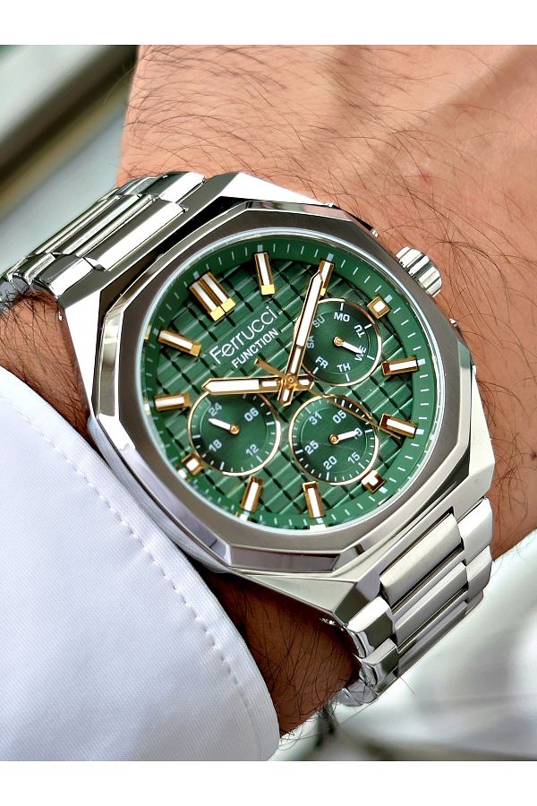 Ferrucci-Function Green Dial Function Men's Wristwatch 2 Years Warranty Original 1
