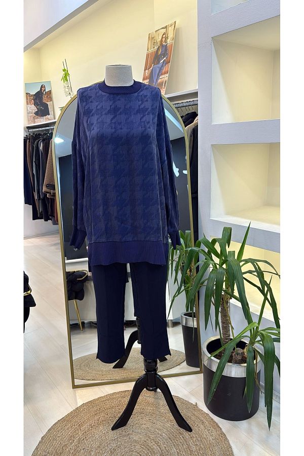 Nuss-Patterned Tunic 3009 Purple Blue 1