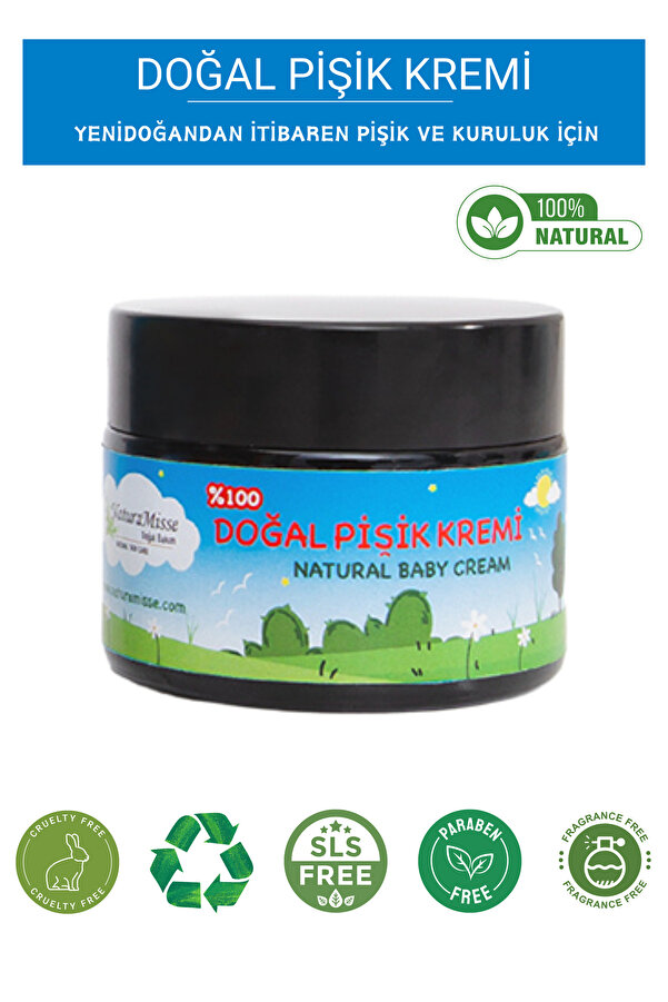 naturamisse Doğal Bebek Pişik Kremi Pişik Önleyici Besleyici Onarıcı Temiz Içerikli Bebek Bakım Kremi