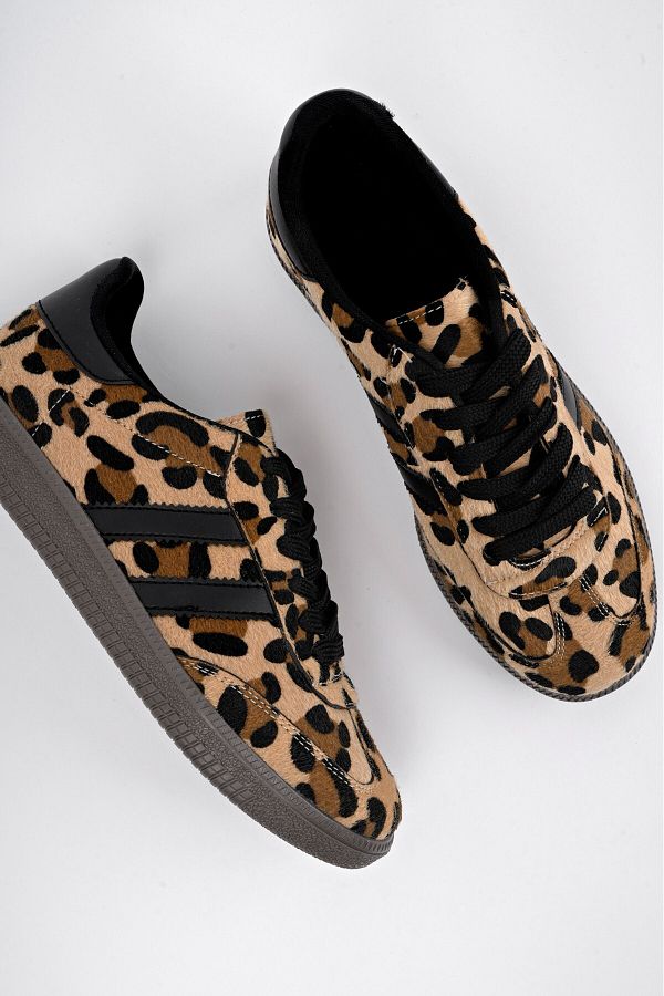 MUGGO-Damskie buty sportowe ortopedyczne z nadrukiem w panterkę, sznurowane, z nadrukiem w panterkę, z gwarancją Leopard Guaranteed 1