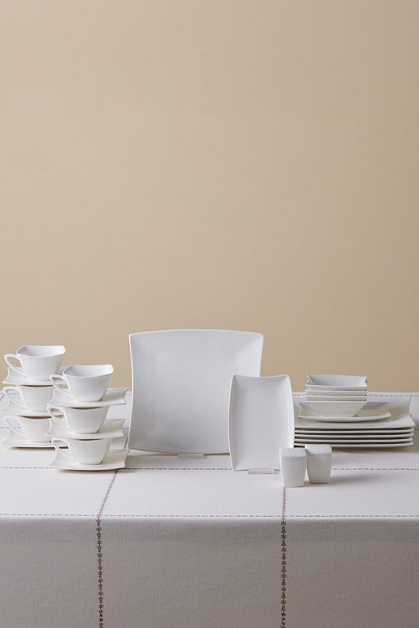 Karaca-Forever Bone Perfect White 32 Piece Breakfast Set for 6 1
