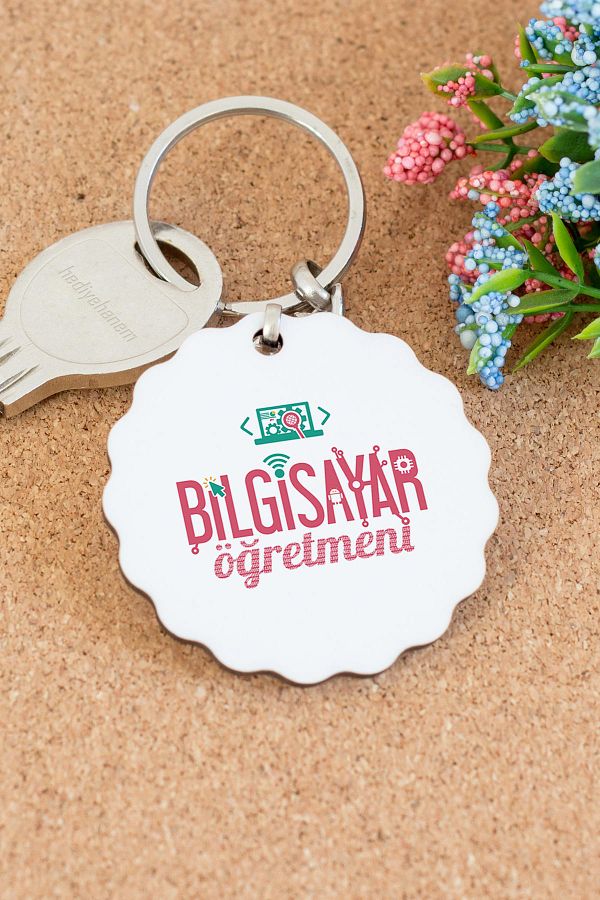meadgo-Computer Teacher Round Keychain 1