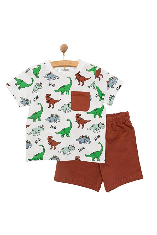 ebebek Hello Baby HelloBaby Basic Erkek Dinozor Desenli Şortlu Takım Erkek Bebek