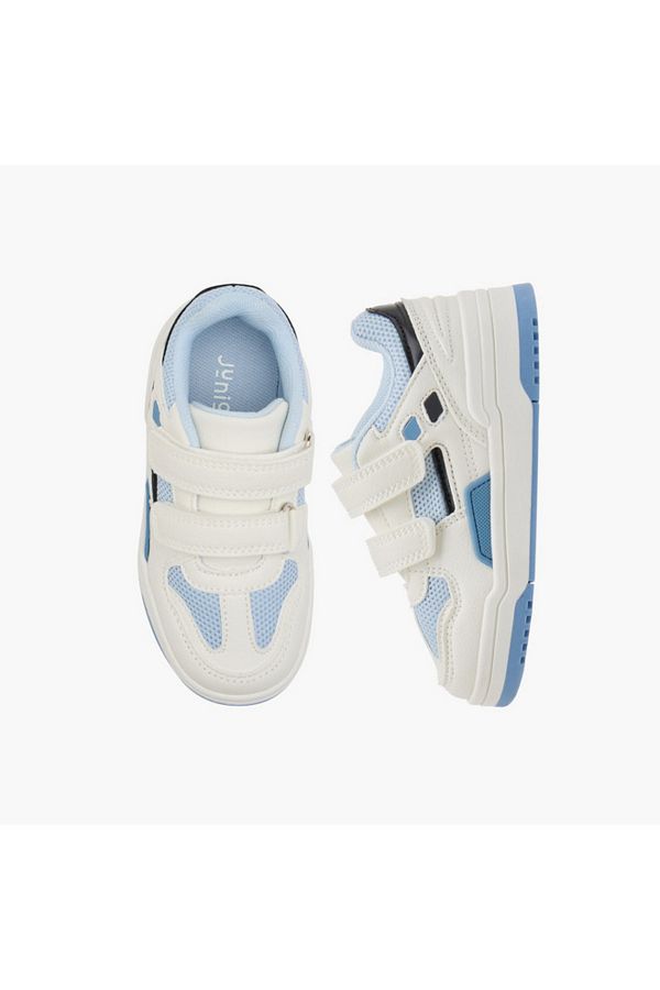Juniors-Panelled Sneakers with Hook and Loop Closure 1