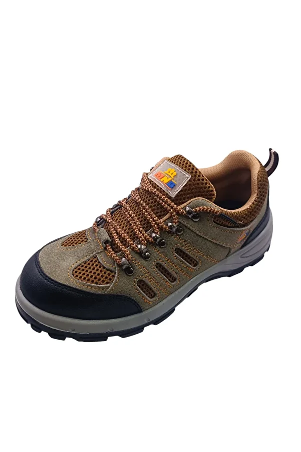 Generic-Brown Leather Safety Shoes - Steel Toe - Suitable for Work, Walking and Hiking 1