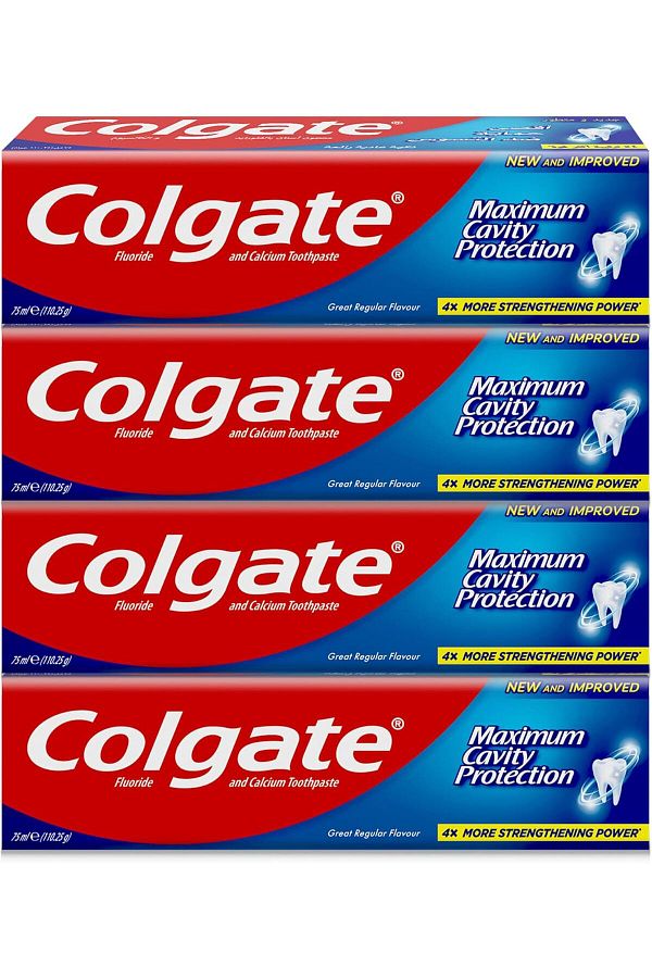 Colgate-معجون أسنان بنكهة عادية لحماية قصوى من التسوس 100 مل × 3 1