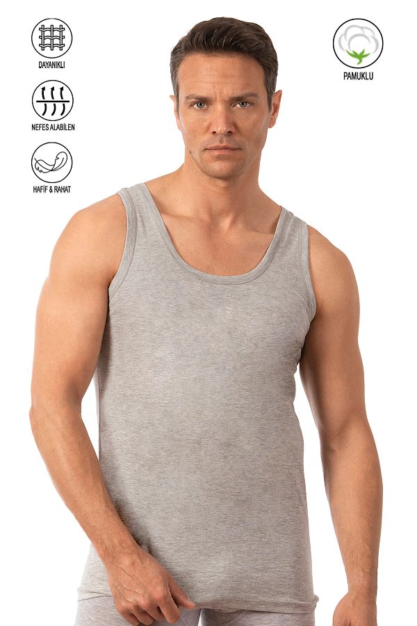 ÖZKAN underwear-Özkan 0050 Ανδρικό 100% βαμβακερό χτενισμένο μονό ζέρσεϊ με χοντρό λουράκι 1