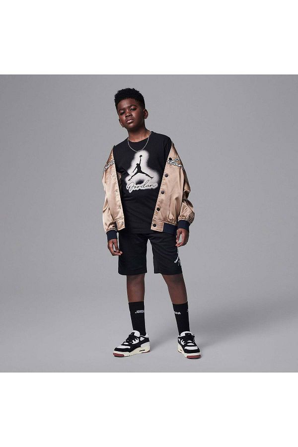 Nike Jordan Airbrushed Kids Black T-Shirt (95D622-023)- Trendyol