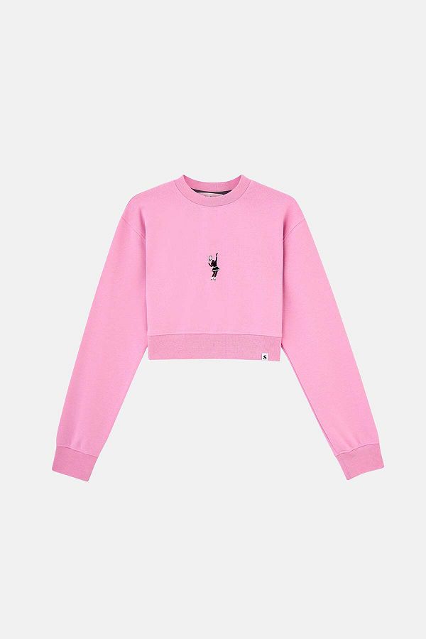 Socrates Dergi-Hanorac crop din lână moale Pink Queen 1