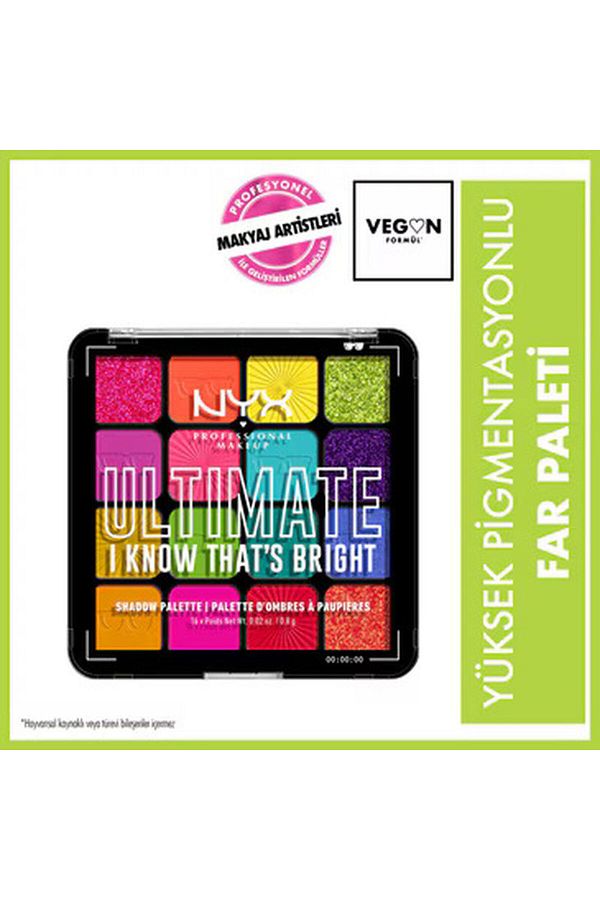 NYX-Ultimate Shadow Palette I Know Thats Bright Eyeshadow Palette 1