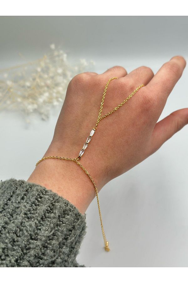 MyladyAccessoriess-Baguette Stone Detailed Steel Shahmeran 1