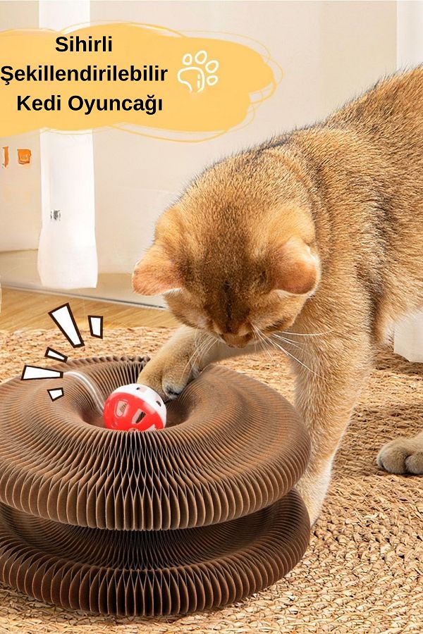 İXOMAN-Magic Organ Cat Scratch Board, Shapeable Cat Toy, Magic Cat Scratch Board 1