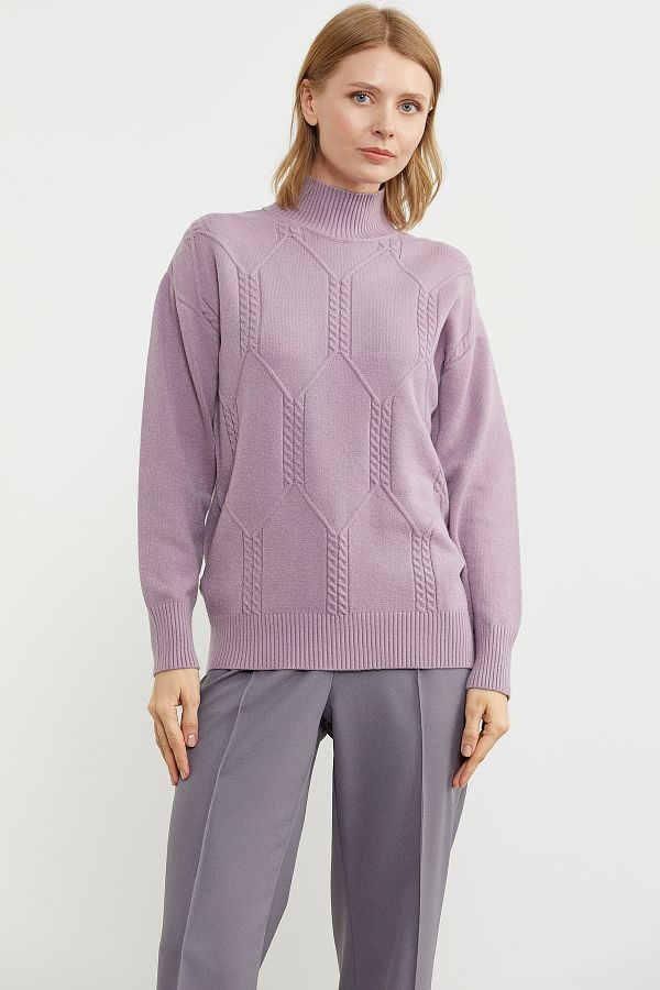 Sementa-Half Fisherman Patterned Basic Knitwear Sweater - Rose 1