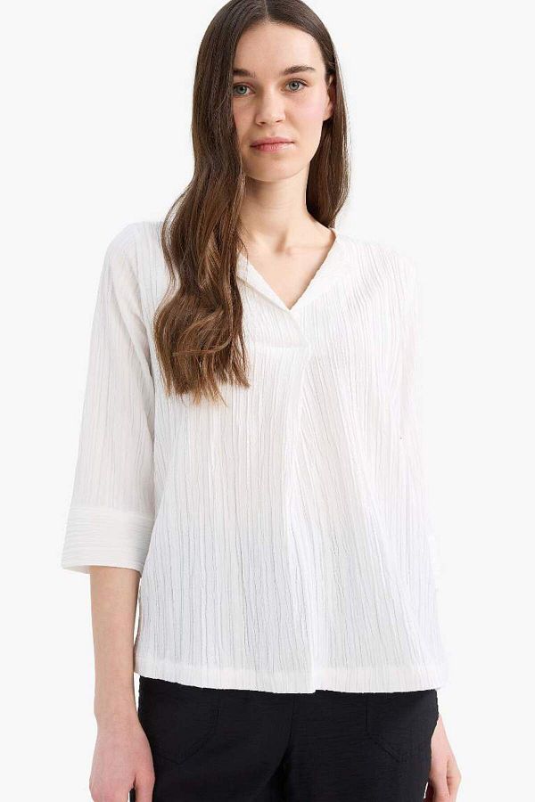 DeFacto-Regular Fit Basic Basic Bluse mit halbem Ärmel F1752ax25sp 1