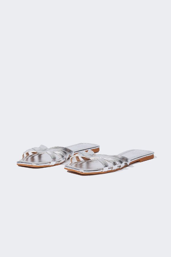 DeFacto-Women's Flat Sole Faux Leather Slippers C3718Ax25Hs 1