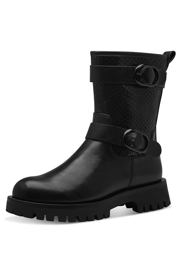 Tamaris-Damen Elegante Stiefel 1-25834-41 Schwarz 021 Black/struct. Kunstleder Mit Touch-it 1