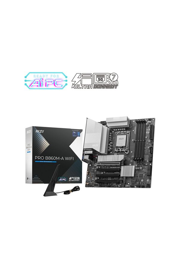 MSI-PRO B860M-A WIFI SOCKET 1851 DDR5 8600MHZ(OC) 3xM.2 1x TB4 HDMI DISPLAY 5G LAN WIFI 7 mATX 1