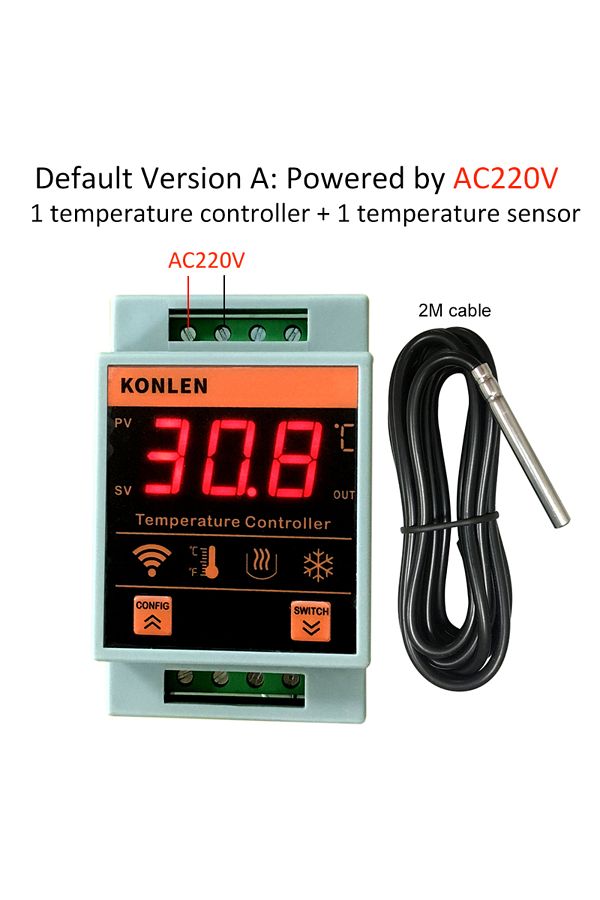 KONLEN-Ac220v Wifi Tuya Temperature Sensor Heater Freezer Controller Digital Thermometer Monitor Alarm Remo 1