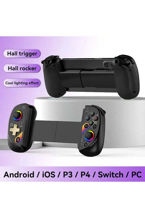 ZUIDID-D8-Sky black Hot Sale BSP D8 RGB Tablet Controller Wireless Handle For Switch Game Bluetooth Stretch 1