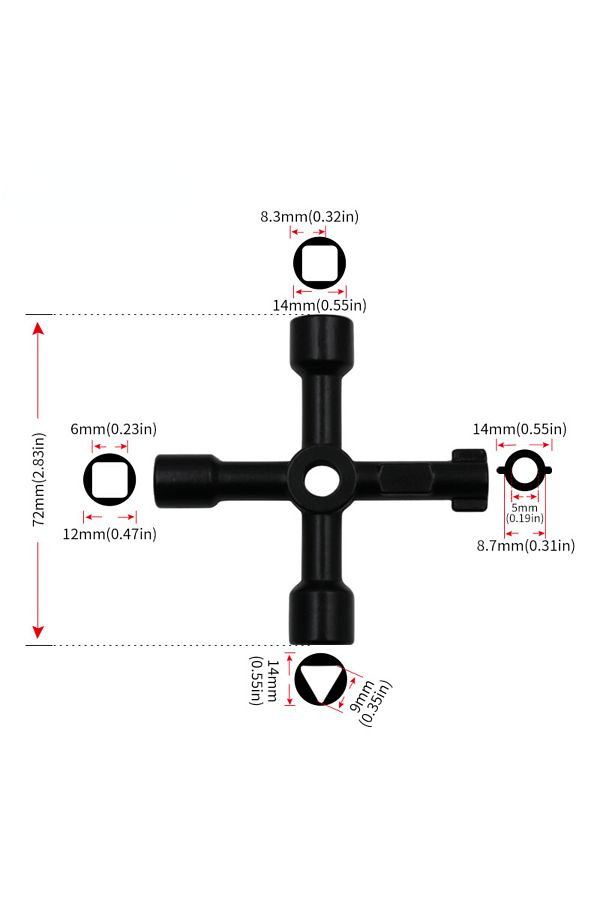 Choice-4 In 1 Multifunction Electrician Plumber Utility Cross Switch Wrench Universal Square Triangle Ke... 1