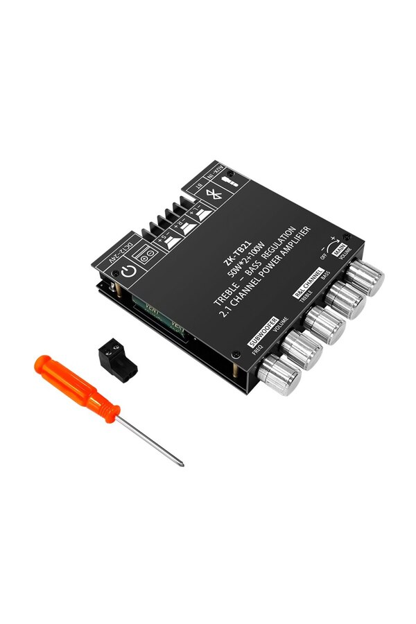 Choice-ZK-TB21 ZK-TB21 Bluetooth 5.0 Subwoofer Amplifier Board 50W*2+100W 2.1 Channel Power Audio Stereo Ba 1