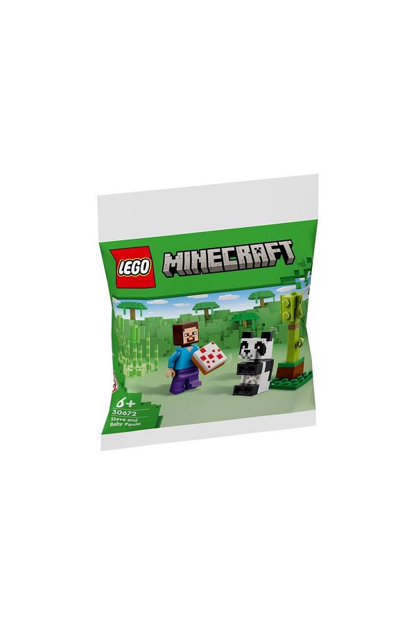 LEGO-30672 Steve and Baby Panda Figure 1