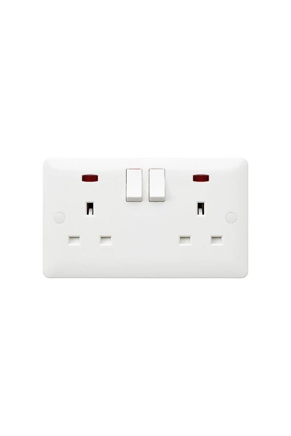 Generic-13A 2-Way Wall Socket with Neon Indicator (7x14) | High Security and Durable Design 1